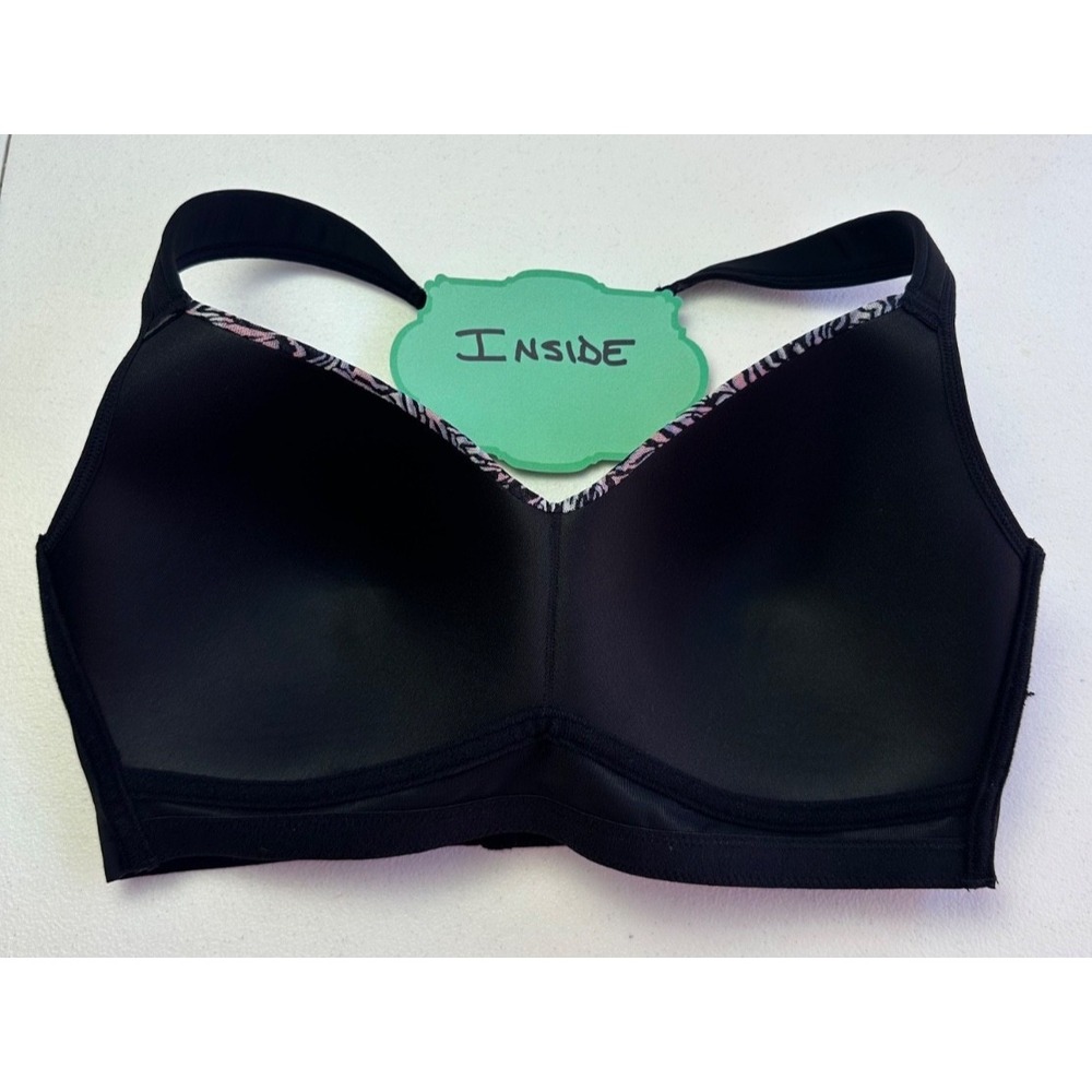 Rhonda Shear 2Pk Molded Cup Bra L Black Zebra Orchid Purple Wireless Comfort - Picture 5 of 16